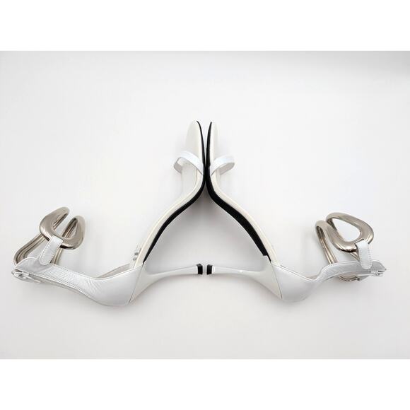 Jeffrey Campbell Cuff It Ankle Strap Sandal Women's White/Silver Size US10 EU41 - Picture 6 of 11